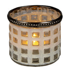 Theelichthouder Ø 8x7 cm Wit Glas Waxinelichthouder