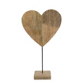 Staand hart mango hout h62 d15x35cm