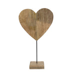 Staand hart mango hout h62 d15x35cm