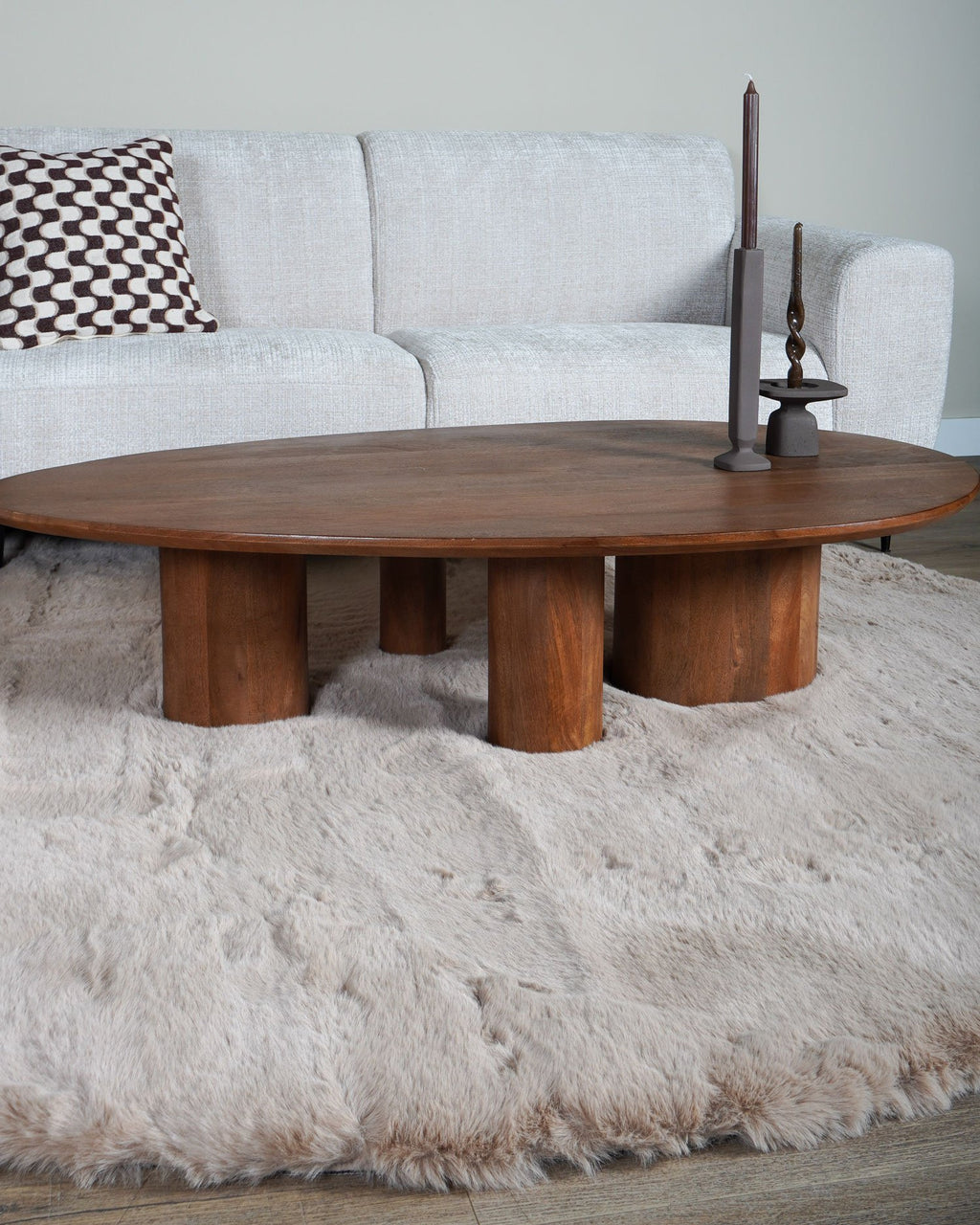 Vloerkleed Morbido Sand - Rond ø200 cm