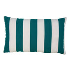 Lef grote streep buitenkussen petrol 30x50cm