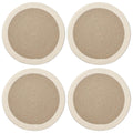 Placemats – Geribbeld Katoen Hittebestendig – 32 cm Ronde Set van 4