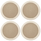 Placemats – Geribbeld Katoen Hittebestendig – 32 cm Ronde Set van 4