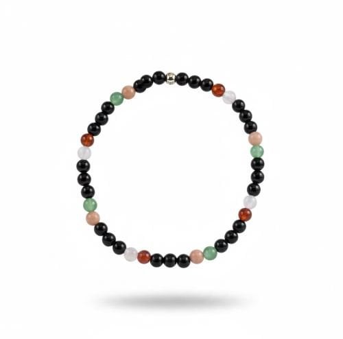 Dames armband met diverse natuurstenen kralen 4 mm