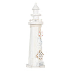 Decoratie Beeld Vuurtoren Ø 10x32 cm Wit MDF