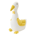 J-Line deurstopper Eend + Vlinderstrik - polyester - wit/geel