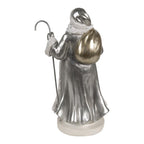 Kerstdecoratie Beeld Kerstman 20 cm Zilverkleurig Kunststof