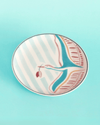 Veldleeuwerik Handbeschilderd Keramisch Rond Bord Curve 16Cm