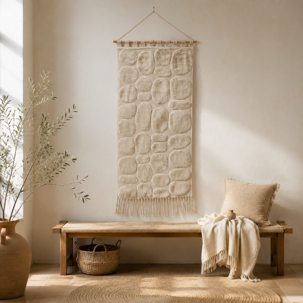 Pebble Harmony Getuft Muurhanger | Katoen Textielkunst