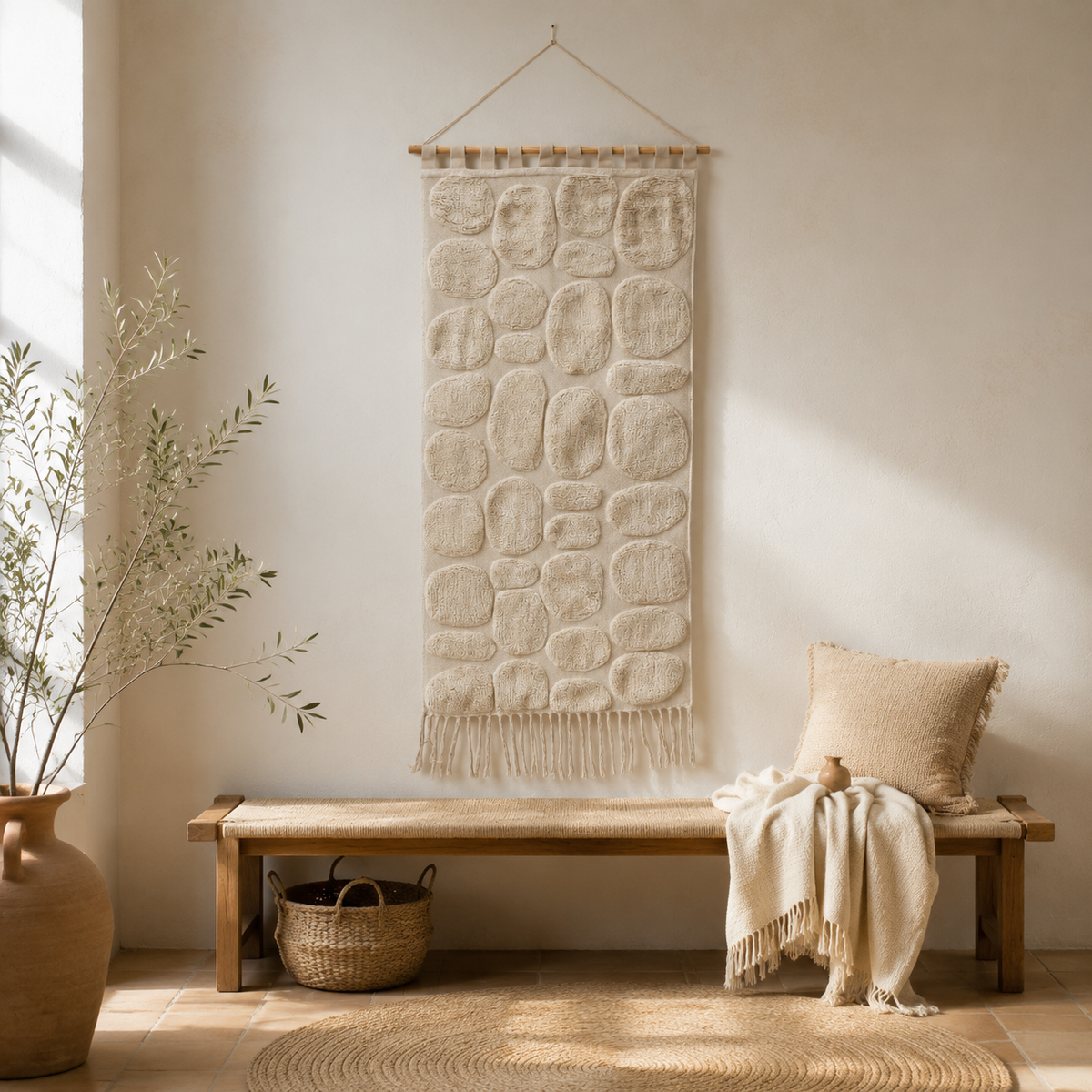 Pebble Harmony Getuft Muurhanger | Katoen Textielkunst