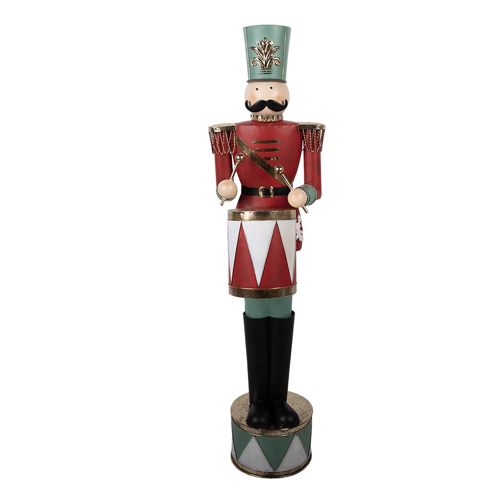 Kerstdecoratie Beeld Notenkraker 33x33x121 cm Rood Metaal