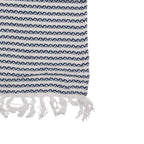 Plaid 125x150 cm Beige Blauw Katoen Zigzag Deken
