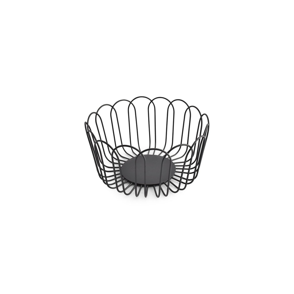 Draadmand 19xh10cm zwarte flores