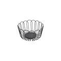 Draadmand 19xh10cm zwarte flores