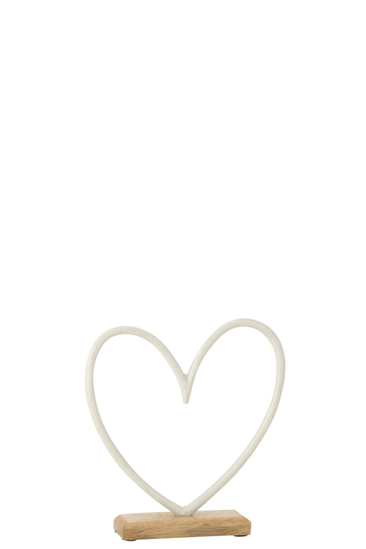 J-Line decoatie Hart Op Voet - aluminium - wit - small