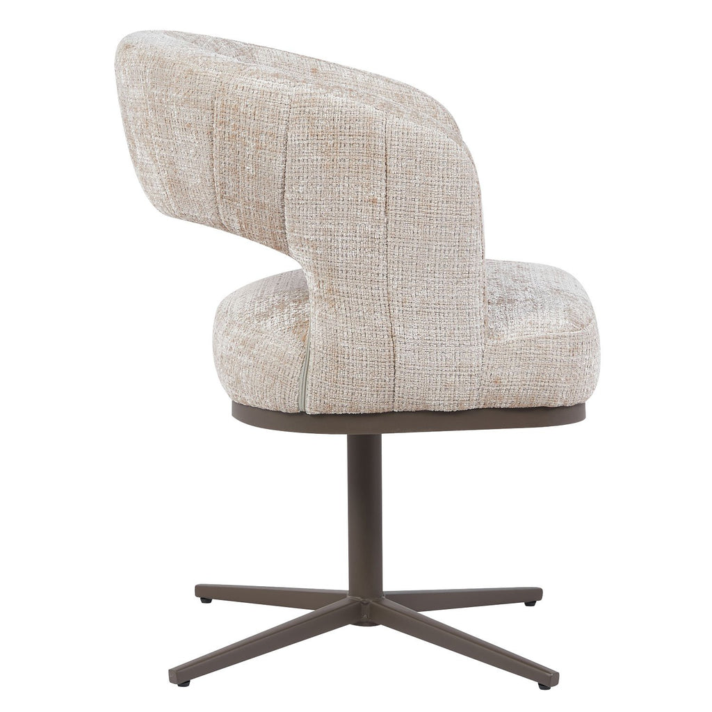 Eetkamerstoel Melina Beige - Bruin onderstel