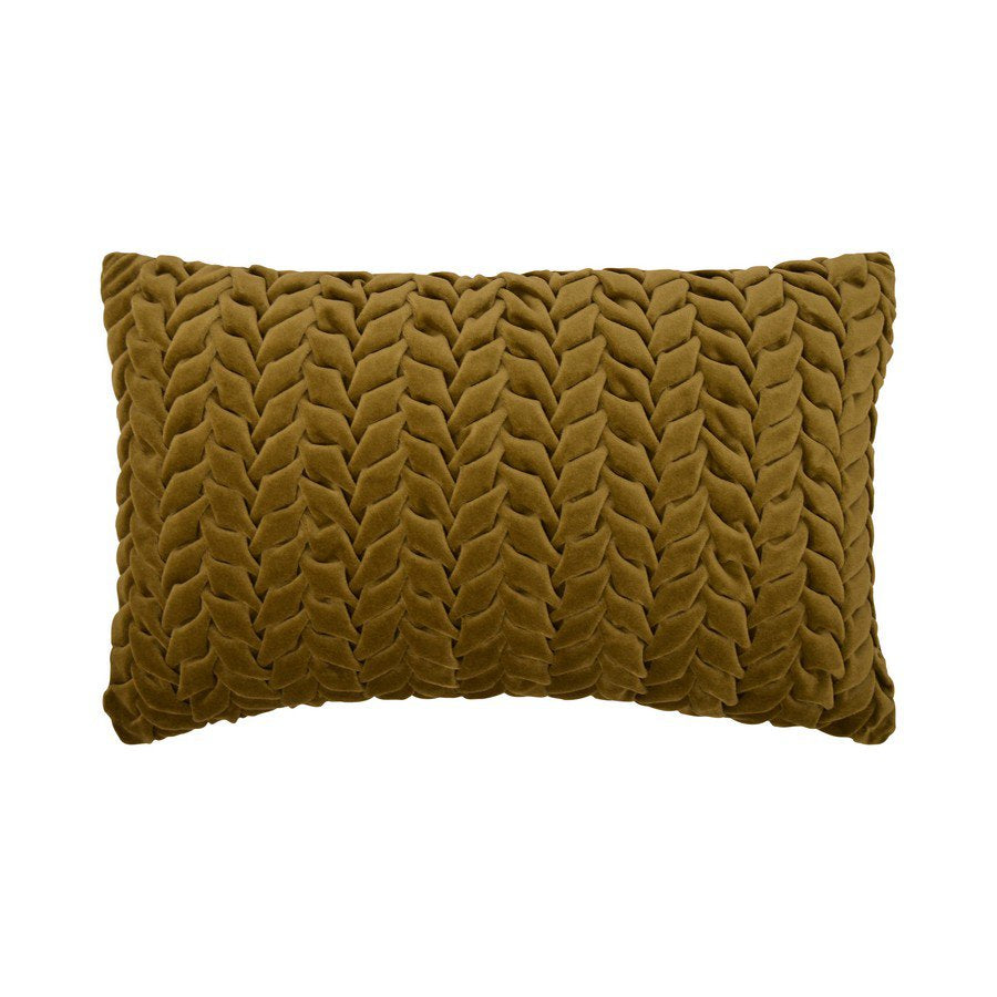 Smock Velvet kussen geel 30x50cm