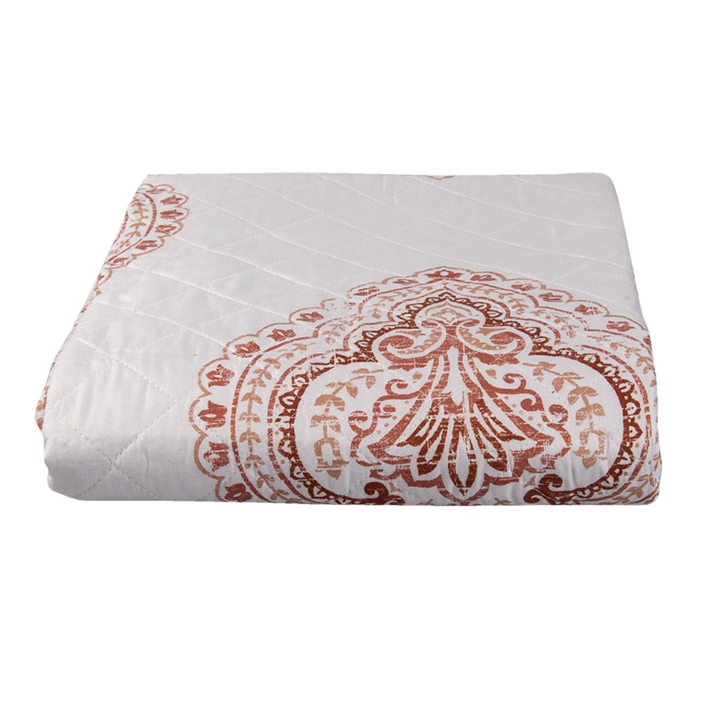 Bedsprei 2-persoons Wit Rood Katoen Sprei