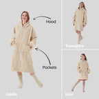 Textino Rosetta - hoodie 70x110 cm - Hoodiedeken - Volwassene - Bone White - Wit