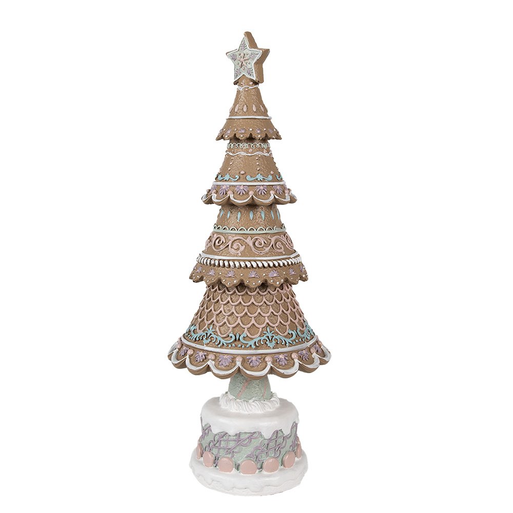 Decoratie Beeld Kerstboom Ø 16x42 cm Bruin Kunststof