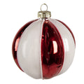 Kerstbal Ø 8 cm Rood Wit Glas Kerstboomversiering
