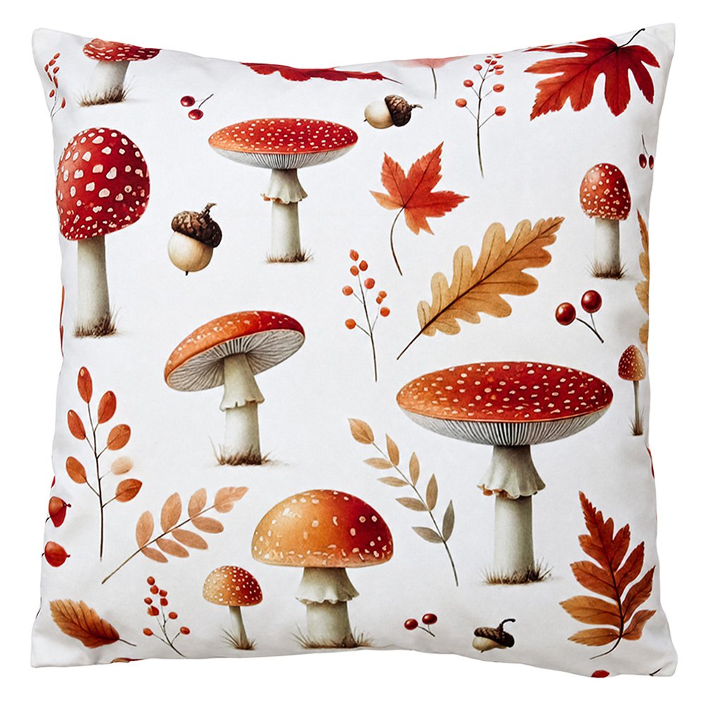 Sierkussen 45x45 cm Beige Polyester Paddenstoelen
