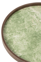 J-Line Ronde salontafels - rubberhout - olijfgroen - set van 3