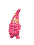 Polyresin kabouterhoed met bloem fuchsia
