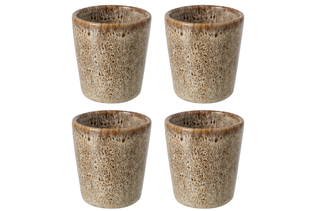 J-Line kopje - porselein - taupe - 4 stuks