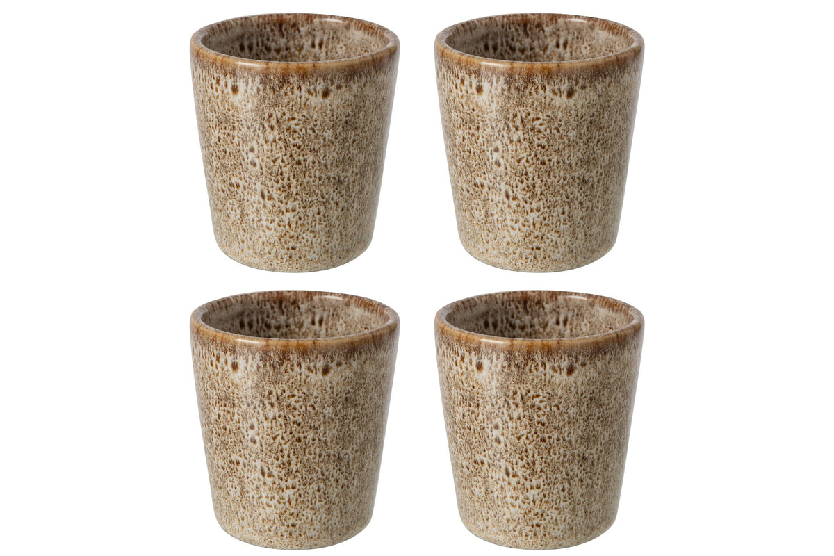 J-Line kopje - porselein - taupe - 4 stuks