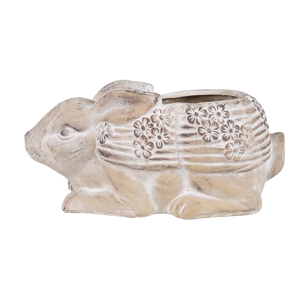 Bloempot Konijn 30x17x13 cm Beige Steen