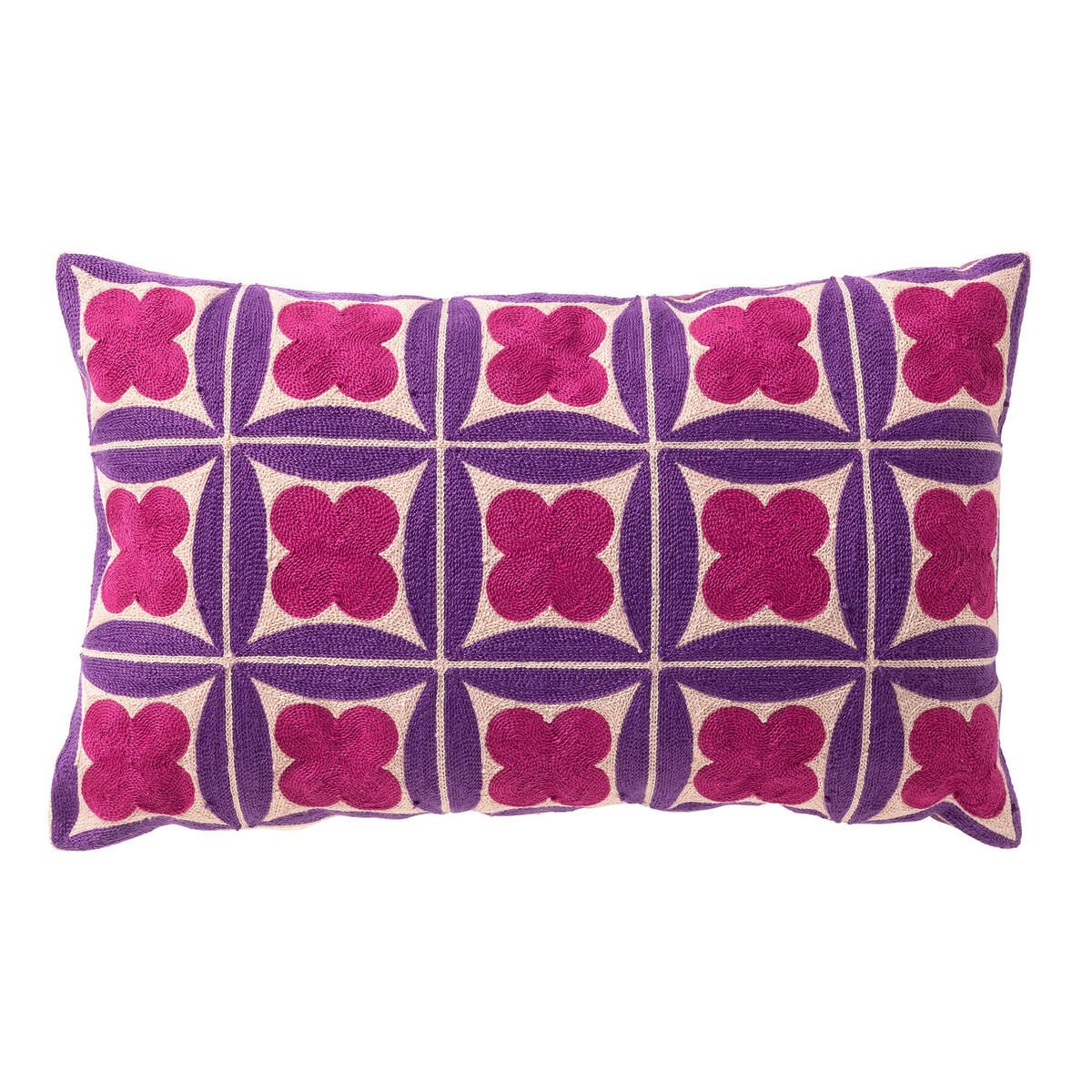 Nederlandse decor klaver - kussen 30x50 cm - diepe lavendel - paars