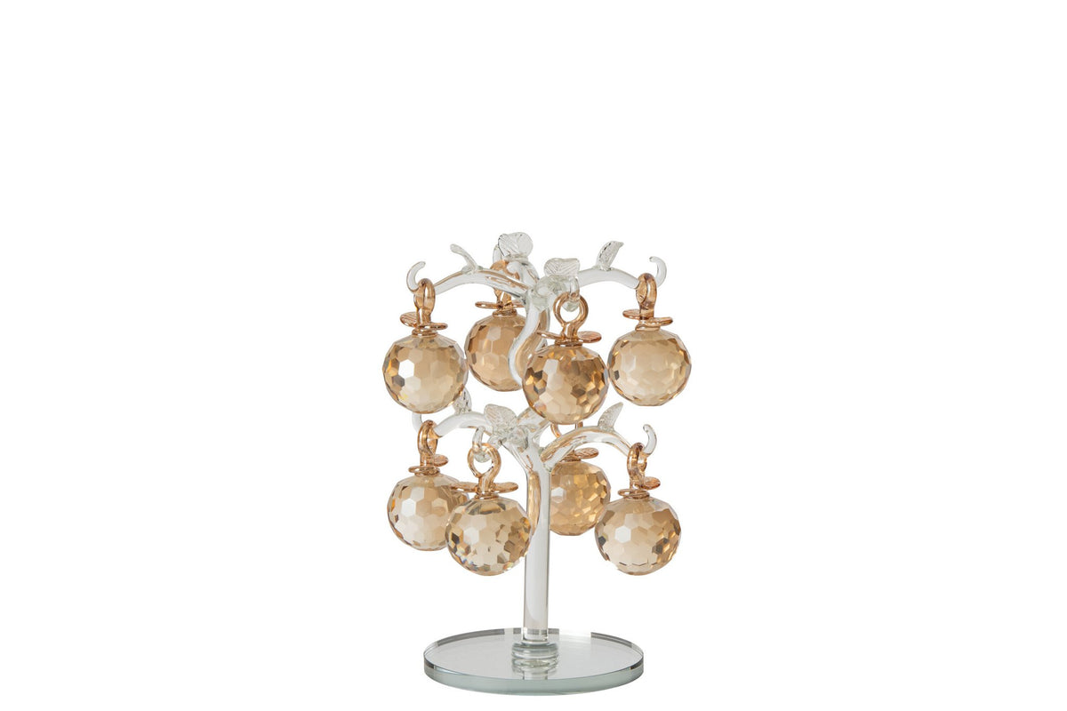 J-Line decoratieboom - kristal - goud
