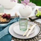 Glas 26cl groen Blossom - Set van 4