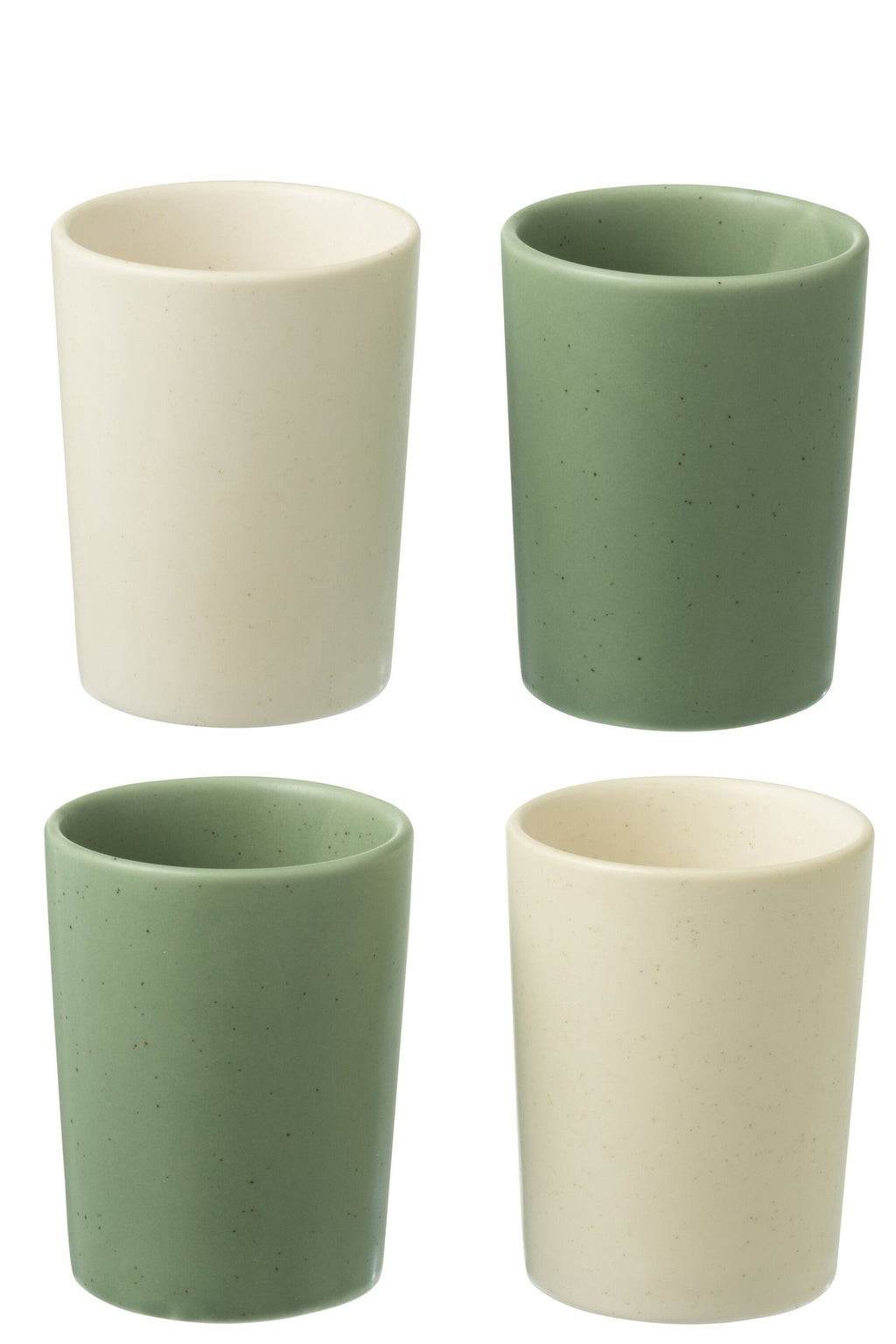 J-Line Doos 4 Tassen Keramiek Groen/Wit