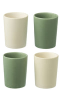 J-Line Doos 4 Tassen Keramiek Groen/Wit