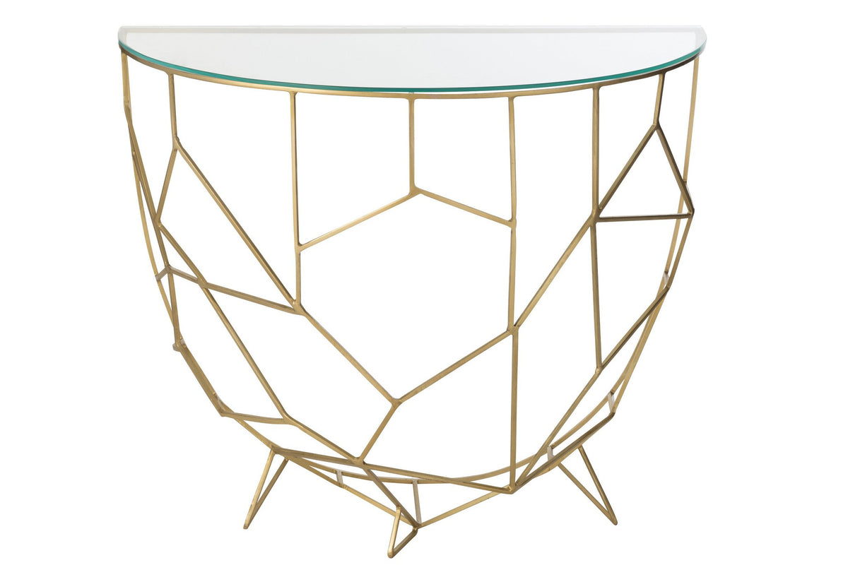 J-Line Console Moza Metaal/Glas Goud