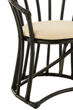 J-Line stoel + kussen - jute/textiel - zwart/wit