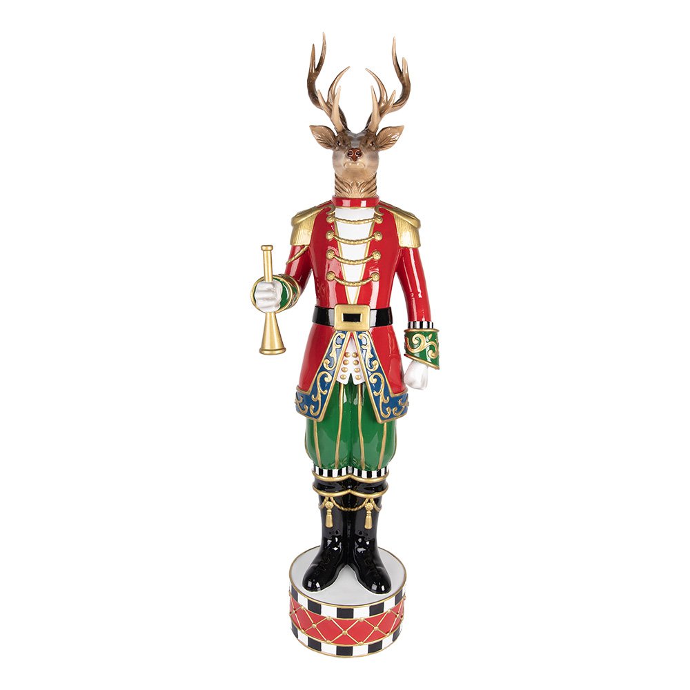 Kerstdecoratie Beeld Hert 25x20x82 cm Bruin Kunststof