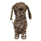 Beeld Hond 32x17x30 cm Bruin Rotan