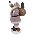 Kerstdecoratie Beeld Kerstman 43 cm Roze Kunststof