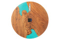J-Line klok Modern Acacia - hout/epoxyhars - naturel/blauw