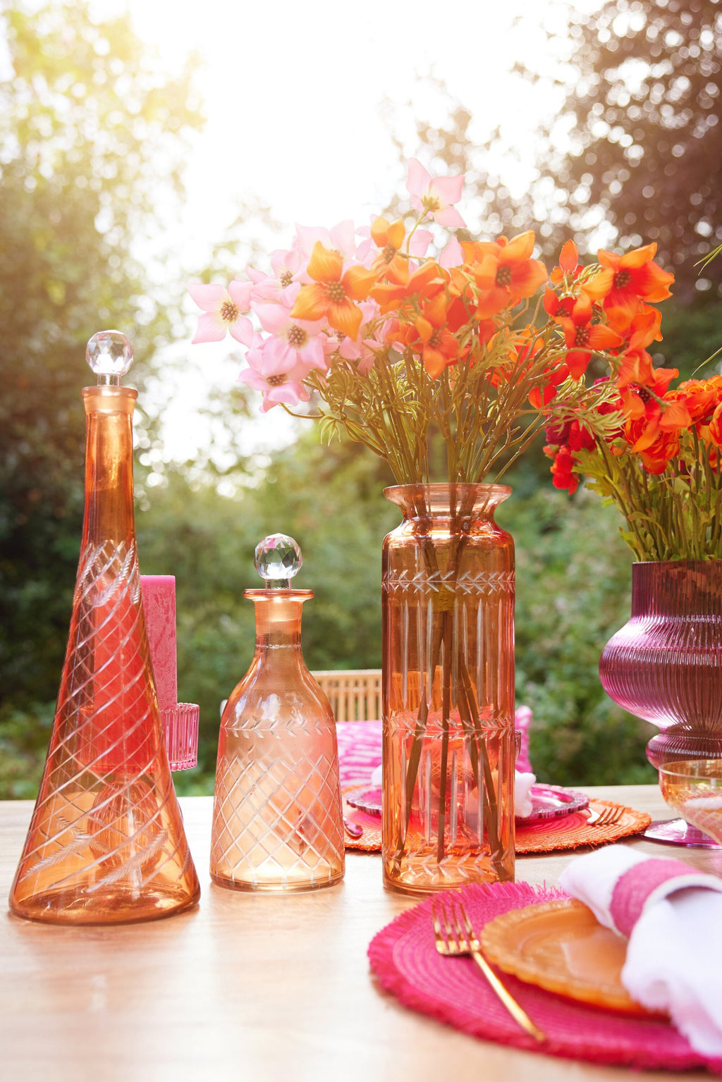 J-Line vaas - glas - oranje - S