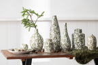 J-Line decoratie Bord Yezi - porselein - groen/wit
