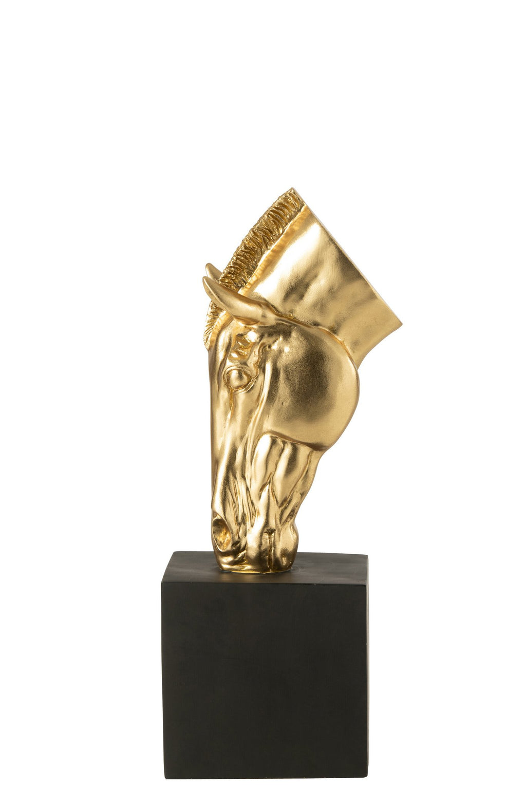 J-Line figuur Paard Op Voet - polyresin - goud/zwart - S