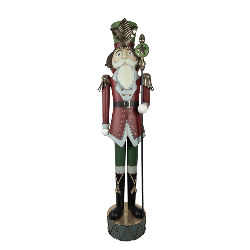 Beeld Notenkraker 202 cm Rood Metaal Kerstdecoratie
