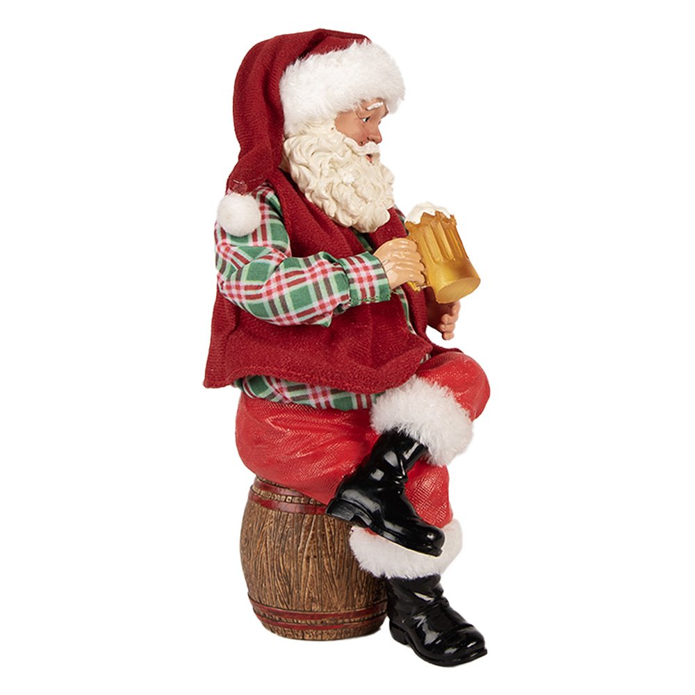 Kerstdecoratie Beld Kerstman 13x10x28 cm Rood Textiel