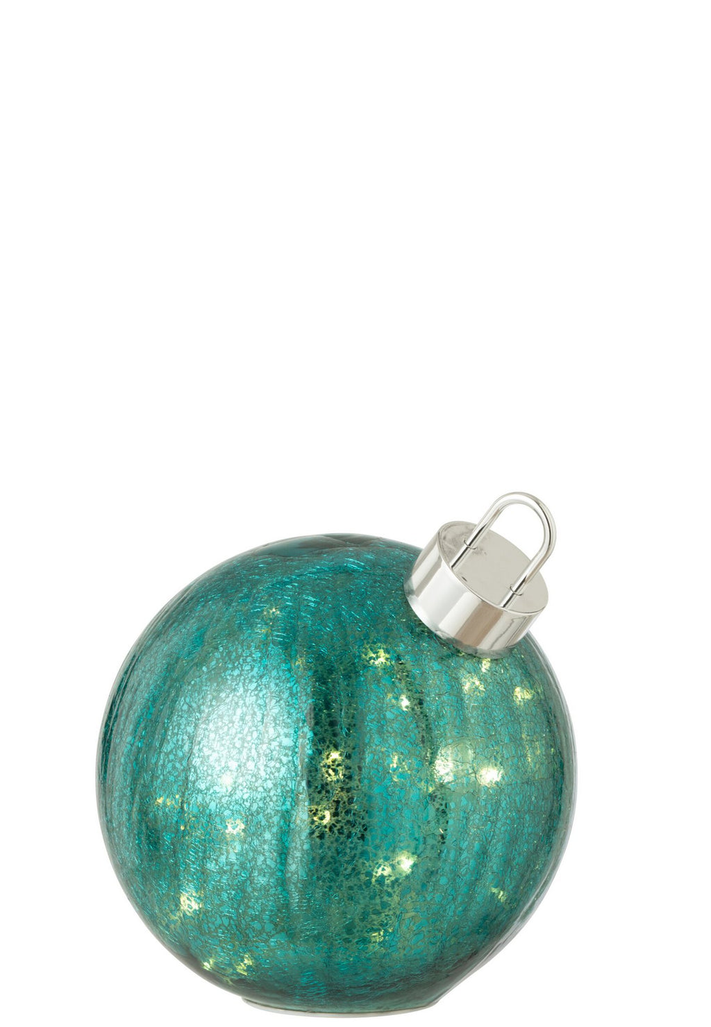J-Line decoratie Bal - glas - turquoise - medium - LED