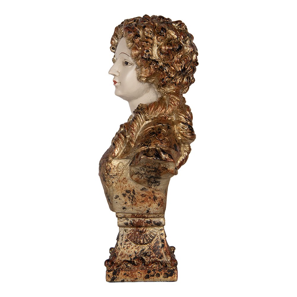 Decoratie Beeld Vrouw 18x12x30 cm Beige Kunststof