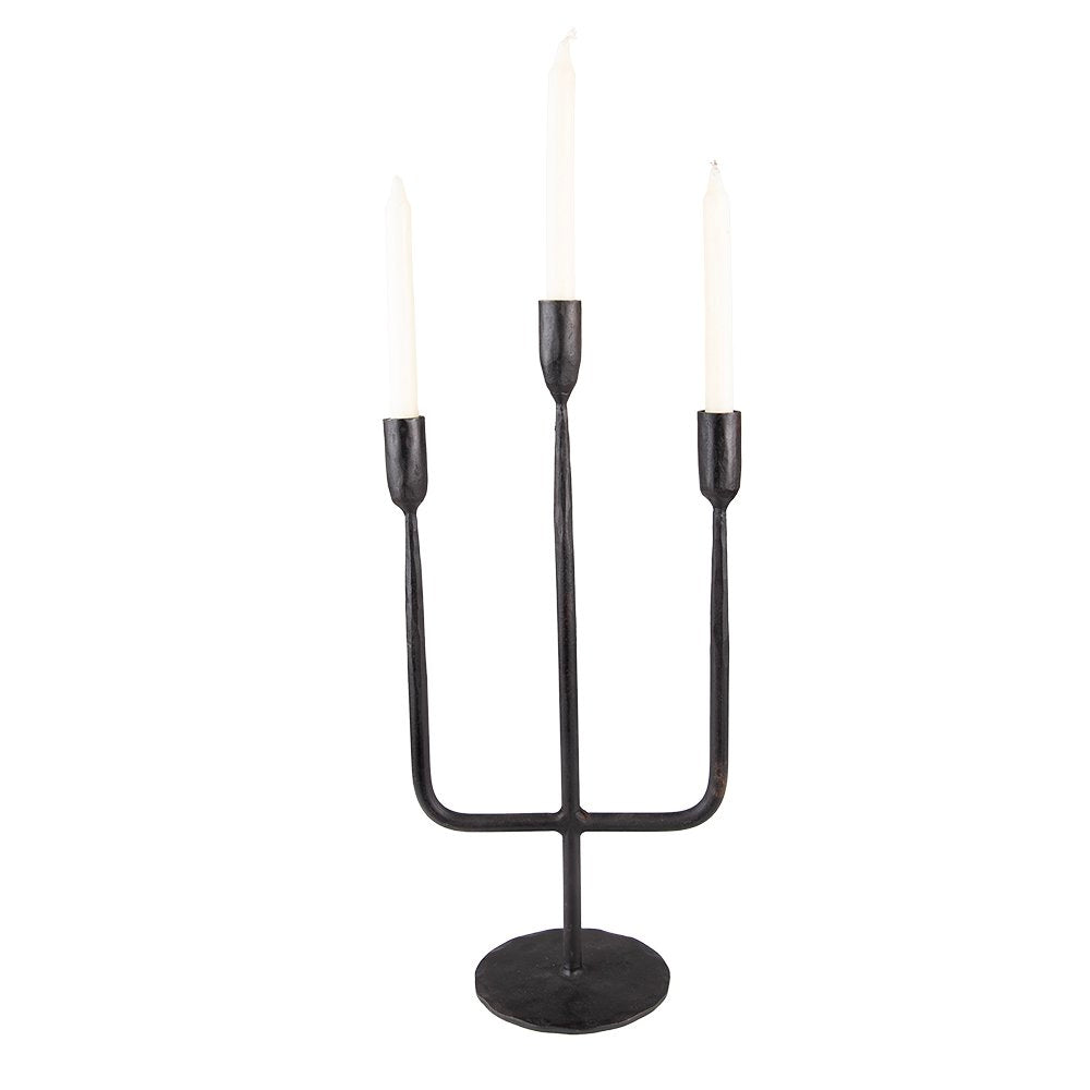 Kandelaar 43 cm Zwart IJzer Kaarsenstandaard